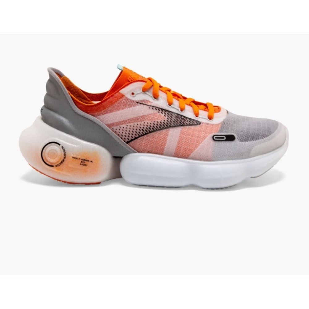 Brooks Aurora-BL Nitrogen Injected Running Shoes Orange Grey 1103671D079 Mens 11